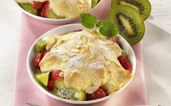 Gratin de kiwis fraises à l'amaretto