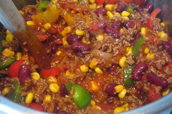 Gratin de pâtes façon chili con carne