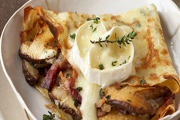 Crêpes forestières au fromage fondu